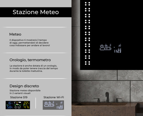 Specchio da parete moderno per bagno con luci L55 #5