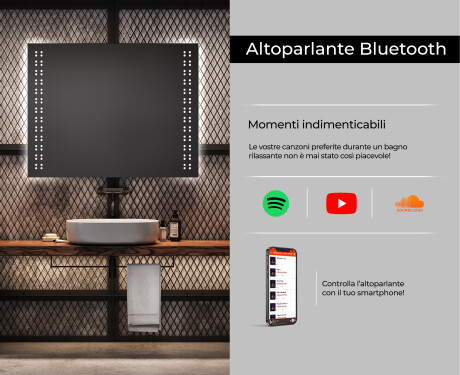 Specchio da parete moderno per bagno con luci L55 #6