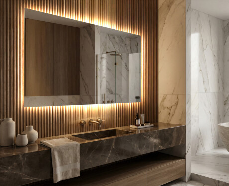 Rettangolare specchio bagno con luce LED L58