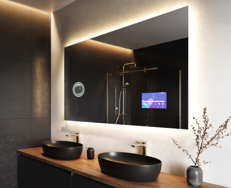 Rettangolare specchio bagno con luce LED L58