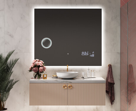 Rettangolare specchio bagno con luce LED L58 #8