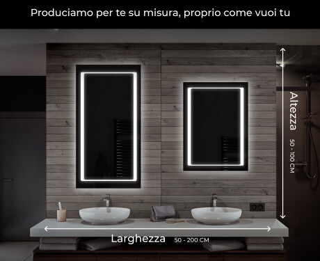 Specchio Da Bagno retroilluminato LED SMART (150x60cm