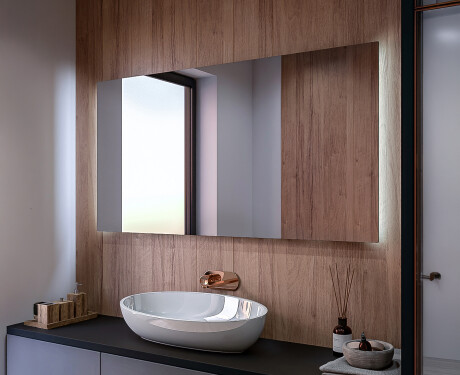 Rettangolare specchio bagno con luce LED L62