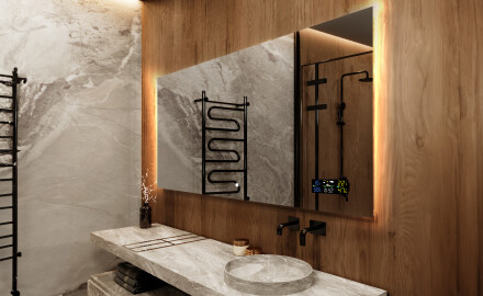 Rettangolare specchio bagno con luce LED L62