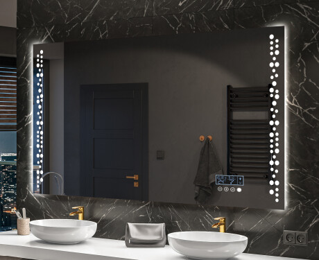 Specchio da parete moderno per bagno con luci L65 #10