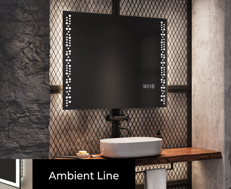 Specchio da parete moderno per bagno con luci L65 #4