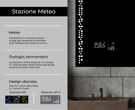 Specchio da parete moderno per bagno con luci L65 #5