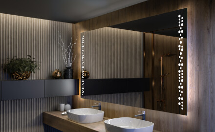 Specchio da parete moderno per bagno con luci L65