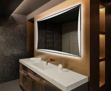 Rettangolare specchio bagno con luce LED L77