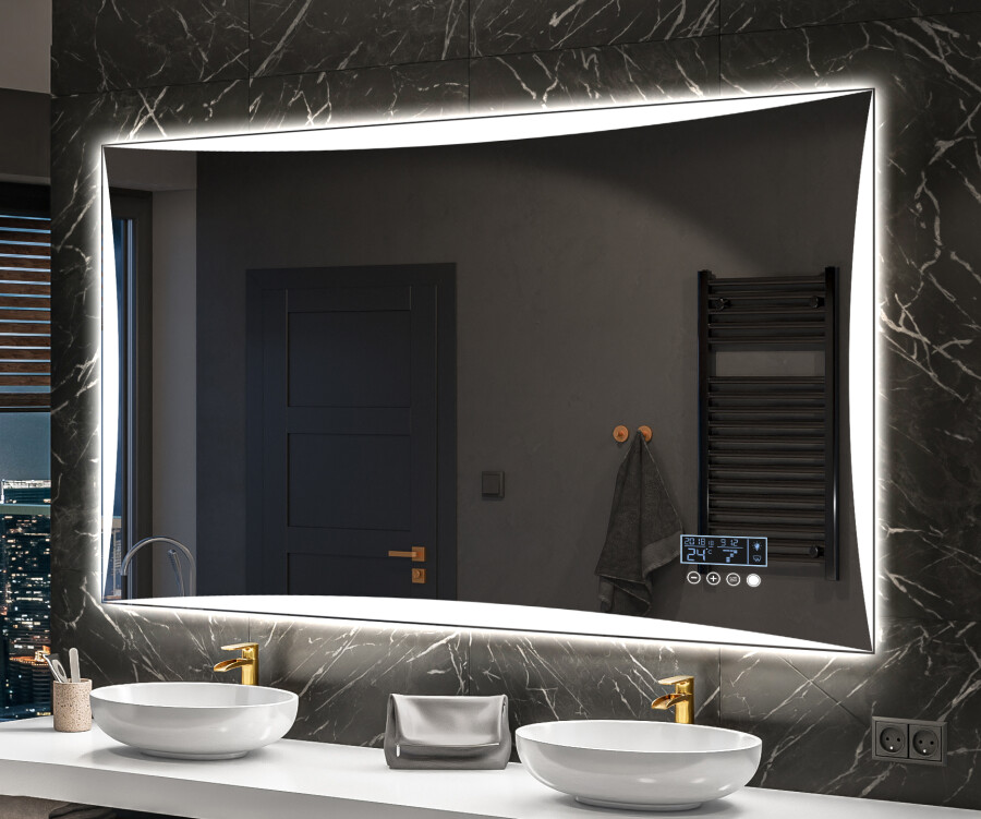 Specchio Led Da Bagno Con Luci Dimmerabili ODDSAN | Retroilluminato E Frontale | Antiappannamento E Touch Screen | Vetro Temperato Orizzontale/Verticale