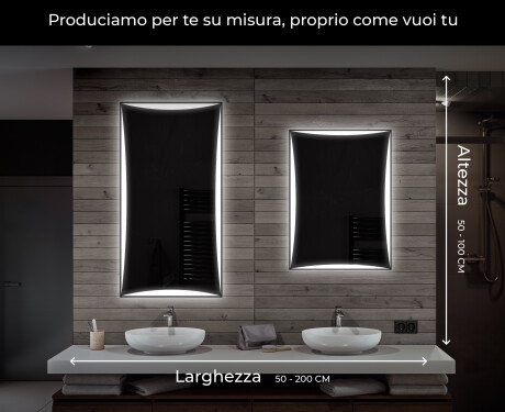 Rettangolare specchio bagno con luce LED L77 #6