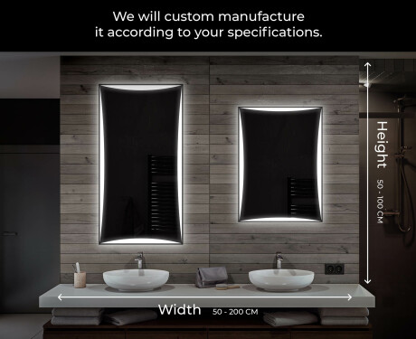 Rettangolare specchio bagno con luce LED L77 #7
