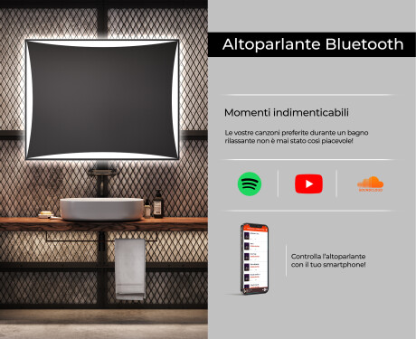 Rettangolare specchio bagno con luce LED L77 #6