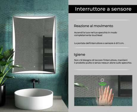 Rettangolare specchio bagno con luce LED L77 #7