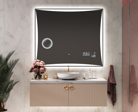 Rettangolare specchio bagno con luce LED L77 #9