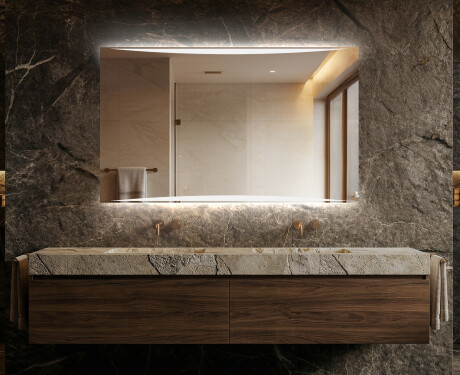 Specchio da parete moderno per bagno con luci L78