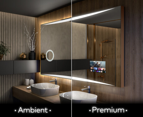 Specchio da parete moderno per bagno con luci L78
