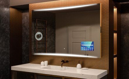 Specchio da parete moderno per bagno con luci L78