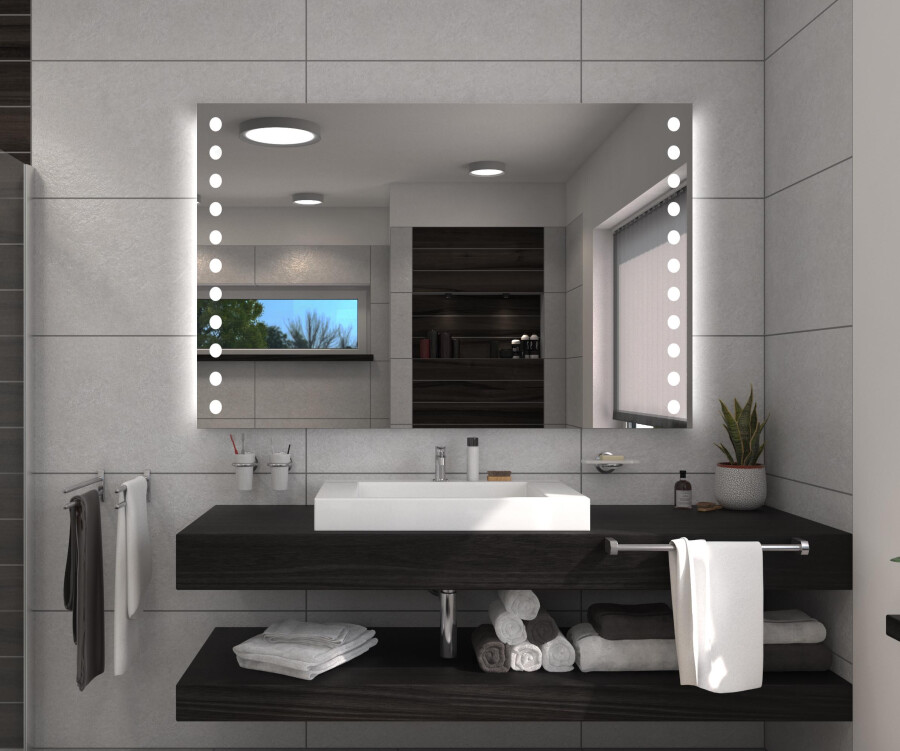 Artforma - Rettangolare specchio bagno con luce LED L62
