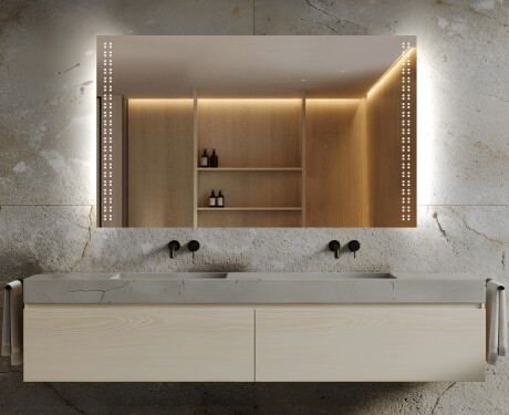 Specchio da parete moderno per bagno con luci a batteria L55