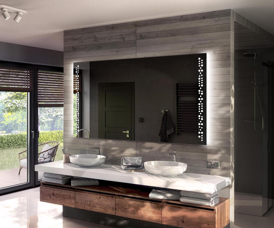 CLP Specchio da Bagno Laconia con Illuminazione, Specchio da Bagno antiappannamento, Specchio da Parete Rotondo LED dimmerabile, Dimensione: 60