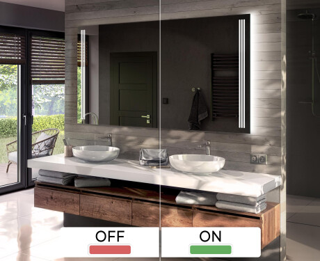 Rettangolare specchio bagno con luce LED a batteria L131 #3