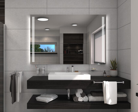 Rettangolare specchio bagno con luce LED a batteria L131 #5