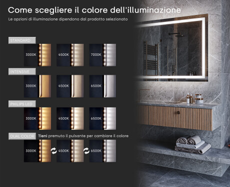 Specchio bagno retroilluminato LED - Slimline L57 #6