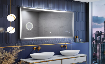 Rettangolare specchio bagno con luce LED - Slimline L77