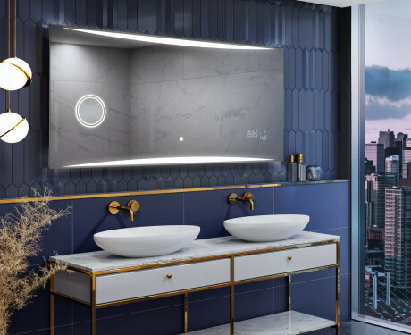 Specchio da parete moderno per bagno con luci - Slimline L78