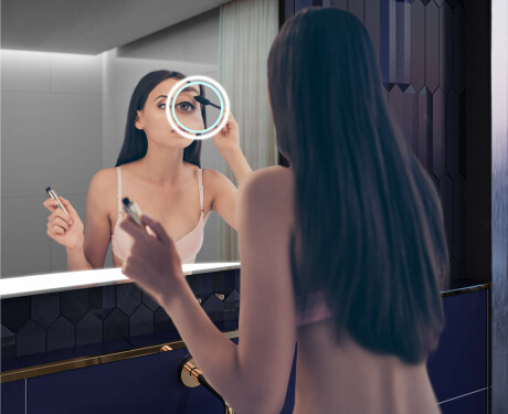 Specchio da parete moderno per bagno con luci - Slimline L78 #4