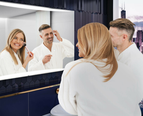 Specchio da parete moderno per bagno con luci - Slimline L78 #5