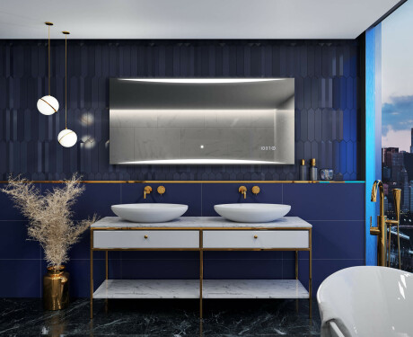 Specchio da parete moderno per bagno con luci - Slimline L78 #6
