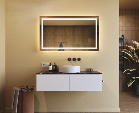 Specchio bagno retroilluminato LED 120x70cm su šaltu LED apšvietimu 7000K, šiltu apšvietimu 3000K arba neutraliu apšvietimu 4500K #8