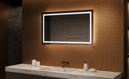 Specchio bagno retroilluminato LED 120x70cm su šaltu LED apšvietimu 7000K, šiltu apšvietimu 3000K arba neutraliu apšvietimu 4500K
