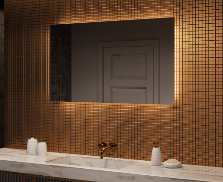 Specchio bagno retroilluminato LED 120x70cm su šaltu LED apšvietimu 7000K, šiltu apšvietimu 3000K arba neutraliu apšvietimu 4500K