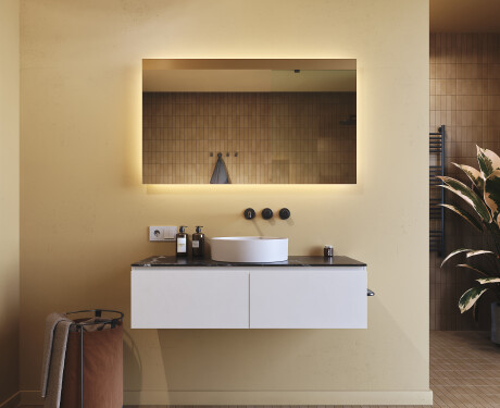 Specchio bagno retroilluminato LED 120x70cm su šaltu LED apšvietimu 7000K, šiltu apšvietimu 3000K arba neutraliu apšvietimu 4500K #8