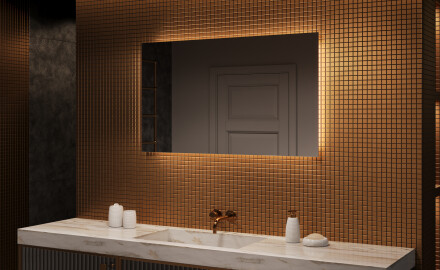 Specchio bagno retroilluminato LED 120x70cm su šaltu LED apšvietimu 7000K, šiltu apšvietimu 3000K arba neutraliu apšvietimu 4500K