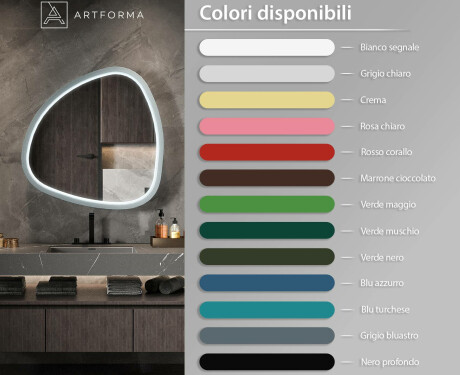 Specchio LED irregolare con cornice in MDF laccato lucido L308 #3