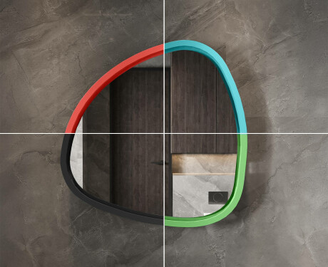 Specchio LED irregolare con cornice in MDF laccato lucido L308 #6