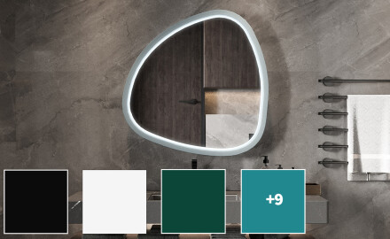Specchio LED irregolare con cornice in MDF laccato lucido L308
