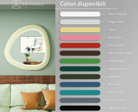 Specchio LED dalla linea irregolare con cornice in MDF laccato L308 #3