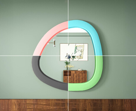 Specchio LED dalla linea irregolare con cornice in MDF laccato L308 #6