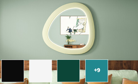Specchio LED dalla linea irregolare con cornice in MDF laccato L308