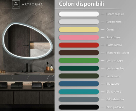 Specchio LED asimmetrico con cornice in MDF laccato L310 #3