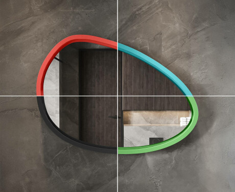 Specchio LED asimmetrico con cornice in MDF laccato L310 #6