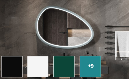 Specchio LED asimmetrico con cornice in MDF laccato L310