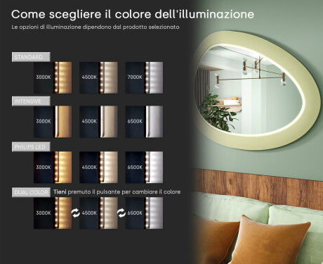 Specchio LED asimmetrico con cornice in MDF L310 #5