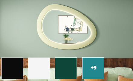Specchio LED asimmetrico con cornice in MDF L310