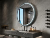 Specchio LED rotondo con cornice in MDF laccato L306